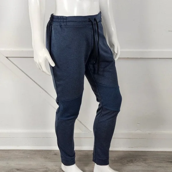 On Running Mens Sweat Pants Navy Blue Heather Ribbed Knee Joggers Large - Picture 5 of 8